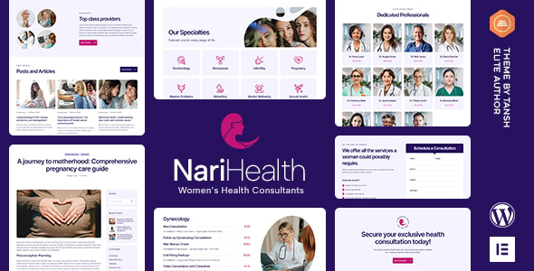 NariHealth Women#39;s Health Consultant WordPress Theme