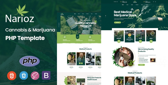Narioz – Cannabis  Marijuana PHP Template