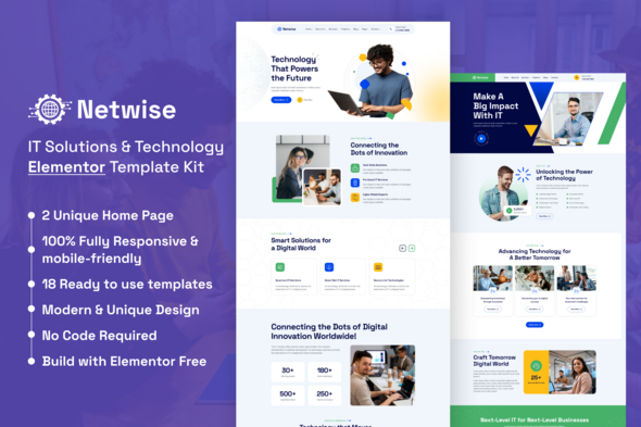 Netwise – IT Solutions  Technology Elementor Template Kit