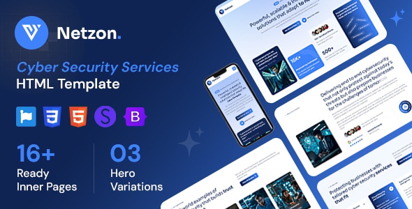 Netzon – Cyber Security Services HTML Template