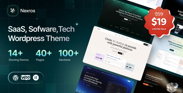 Nexros – SaaS  Tech Startup WordPress Theme