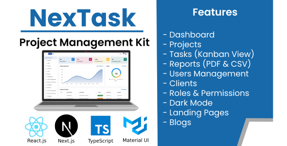 NexTask – Project Management Next.js React Kit