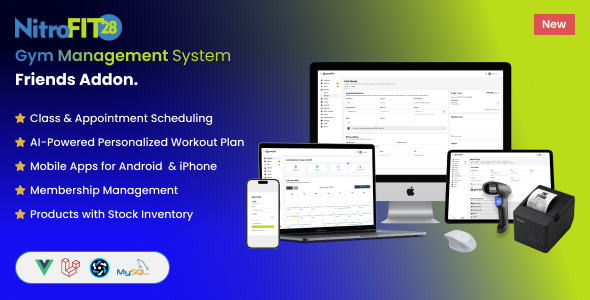 NitroFIT28 | Fitness  Gym Management System Friends Addon