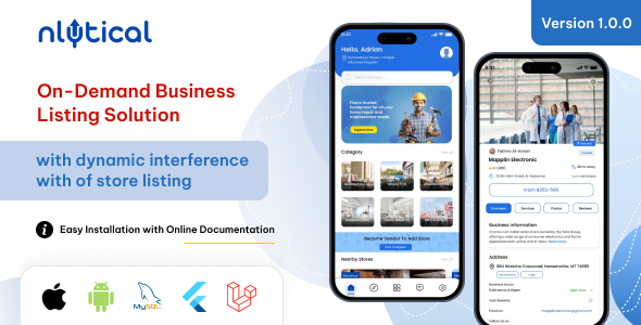 Nlytical – Business Listing  Directory Flutter App with Subscription  Sponsored Stores