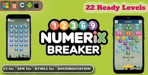 Numerix Breaker – Arcade Puzzle Game – HTML5, Construct 3