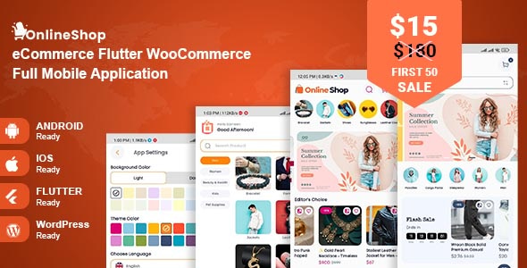 Online Shop – eCommerce Flutter WooCommerce Full Mobile Applicaton