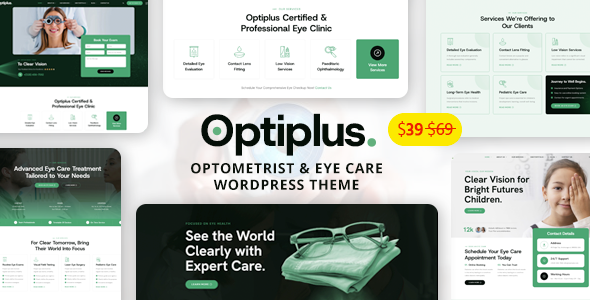 Optiplus – Optometrist  Eye Care WordPress Theme