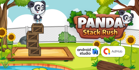 Panda Stack Rush – Stack Game Android Studio Project with AdMob Ads + Ready to Publish