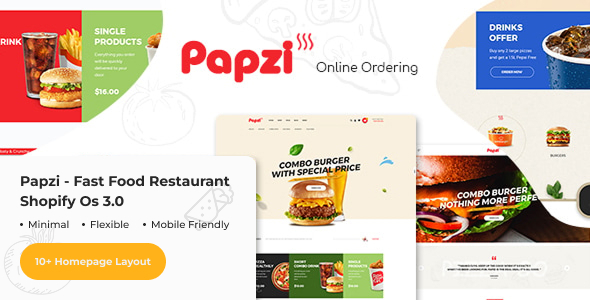 Papzi – Fast Food Restaurant Theme OS 3.0 (Theme Block)