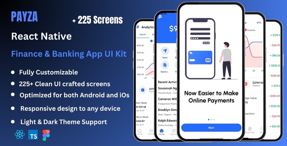 Payza – Finance, Banking, E-Wallet  Online Payment React Native Expo Ui Kit