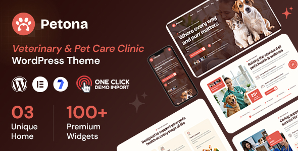 Petona – Veterinary  Pet Care Clinic WordPress Theme