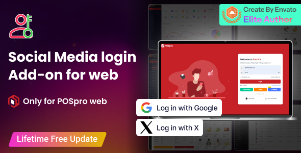 POSpro Social Media login Add-on for web  App