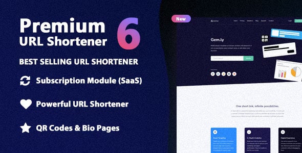 Premium URL Shortener – Link Shortener, Bio Pages  QR Codes [Extended Version]