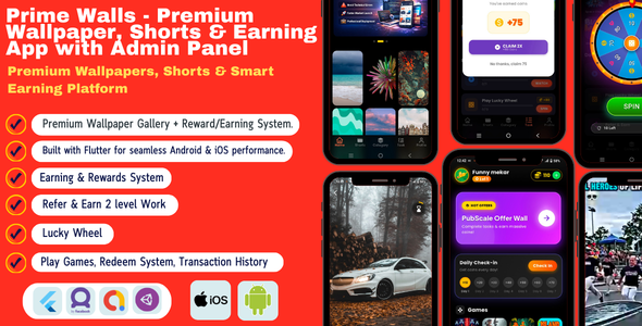 Prime Walls – Ultimate Wallpaper, Shorts  Earning App