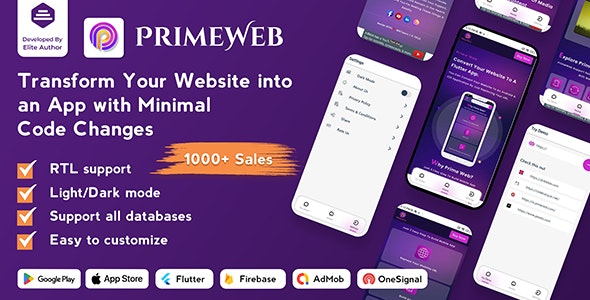 PrimeWeb – Website to App with WebView  Native Features | Web View App | Web to App