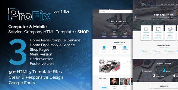 ProFix – Computer Mobile Phone Repair Service Company + Shop HTML5 Template