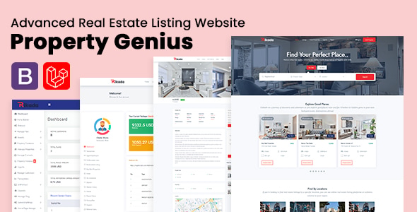 Property Genius – Real Estate Listing Website with OTP
