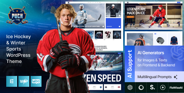 Puck – Ice Hockey  Winter Sports WordPress Theme