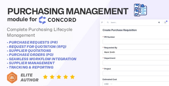 Purchase Management module for Concord CRM