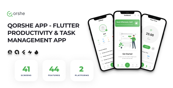 Qorshe App – Flutter Productivity  Task Management App