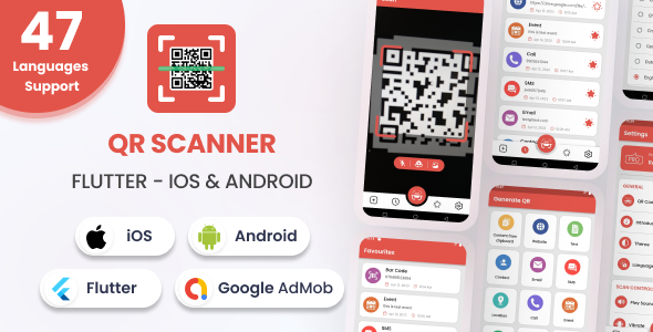 QR Code Scanner  Barcode Reader – Flutter Android  iOS Full App (47 Languages)