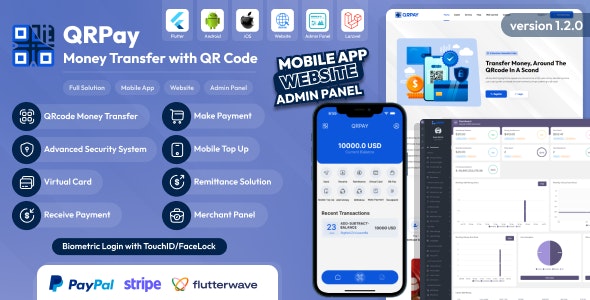 QRPay – Money Transfer with QR Code Full Solution