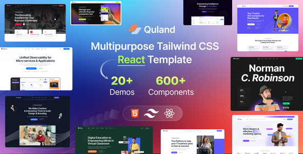 Quland – Tailwind React Multipurpose Template