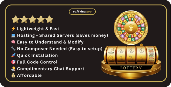 RaffKing – Advanced Lottery  Raffle PHP Script with 38 Payment Gateways, Wallet System  Lucky Draw