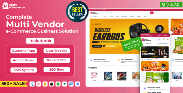 Ready eCommerce – Complete Multi Vendor eCommerce Mobile App, Customer Website with Store POS