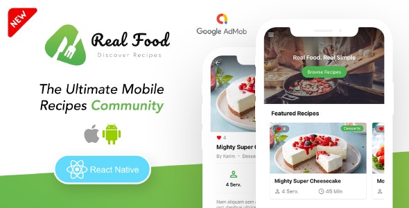 RealFood Mobile | React Native Recipes Community Food