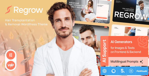 Regrow – Hair Transplantation  Removal WordPress Theme