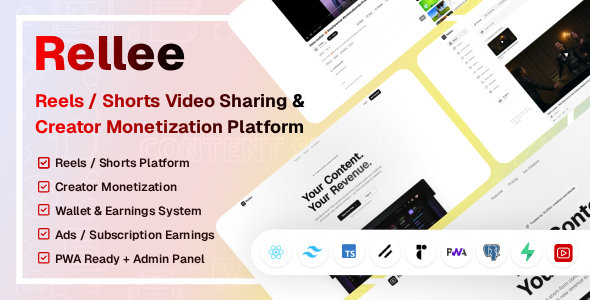 Rellee — Short Video Sharing  Creator Monetization SaaS Platform