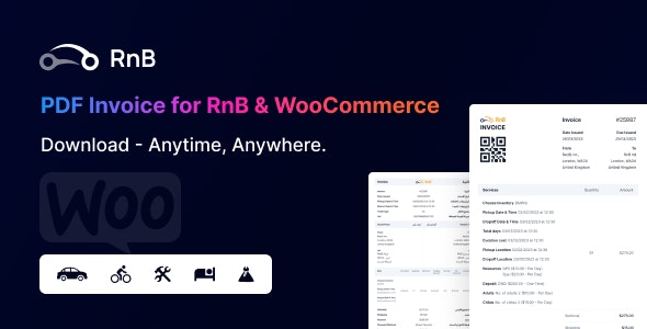 Rental Invoice - PDF Invoice For RnB  WooCommerce