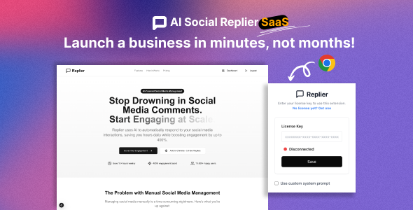 Replier SaaS – AI Content Generator for Social Media