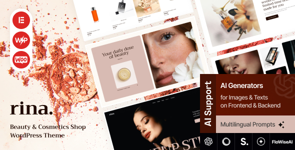 Rina – Beauty  Cosmetics Shop WordPress Theme