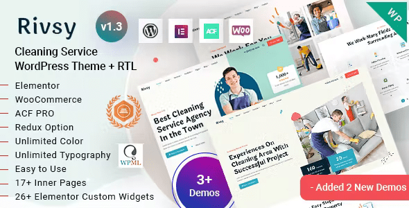 Rivsy – Cleaning Services WordPress Theme for Maid, Housekeeping  Janitorial Companies
