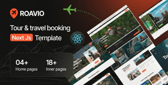 Roavio – Travel  Tour Booking React NextJs Template