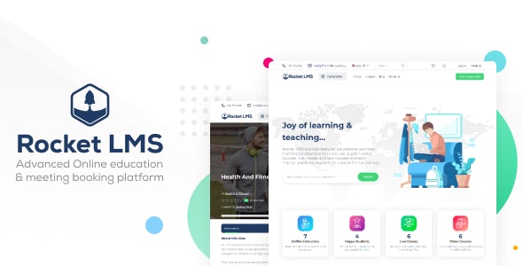 Rocket LMS – Learning Management System + Full Universal Plugins + Theme and Landing Page Builder