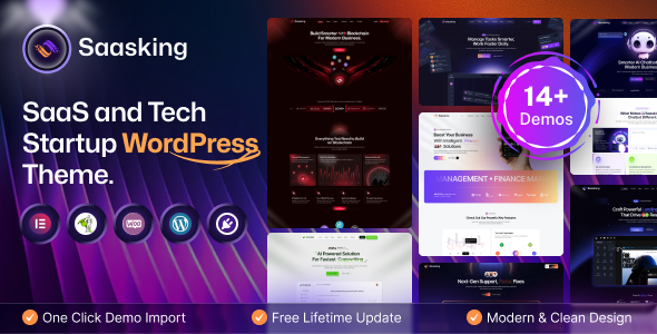 Saasking – SaaS  Tech Startup WordPress Theme