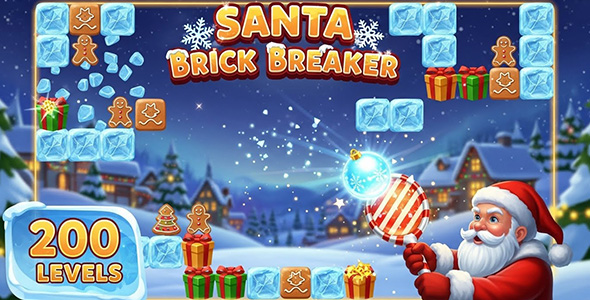 Santa Brick Breaker – HTML5 Game – Construct 3