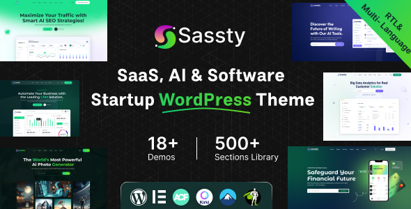 Sassty – Sass Startup  Software Business WordPress Theme