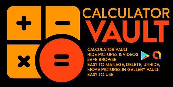 Secret Calculator Vault – Hide Photo Lock Videos | Android Code | Admob Ads
