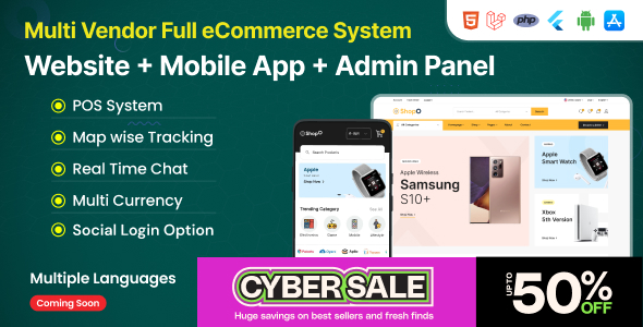 Shopo eCommerce – Multivendor eCommerce Flutter App with Admin Panel, Website  PWA