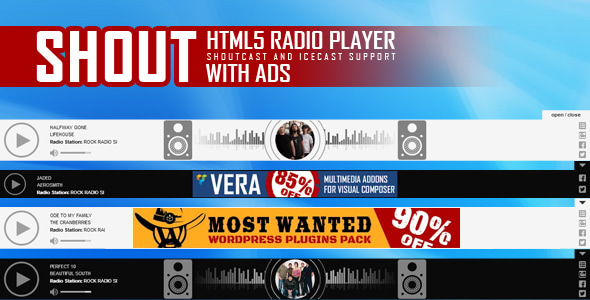 SHOUT – HTML5 Radio Player With Ads – ShoutCast and IceCast Support