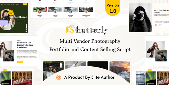 Shutterly – Multivendor Photography Portfolio  Content Selling Platform