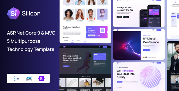 Silicon – ASP.Net Core 9  MVC 5 Business  Technology Template