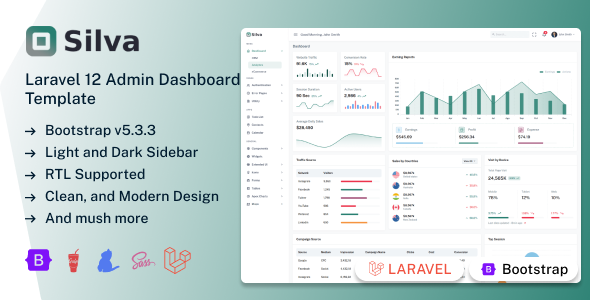 Silva – Laravel 12 Admin Dashboard Template