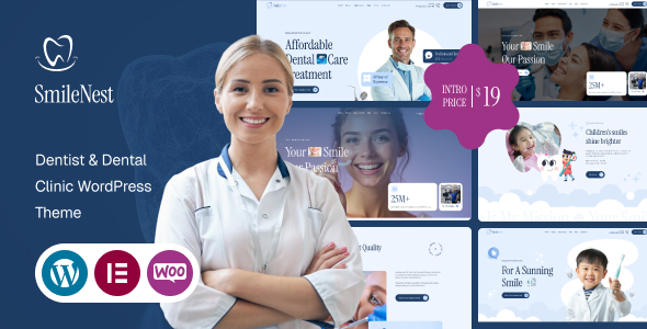 Smilenest – Dentist  Dental Clinic WordPress Theme