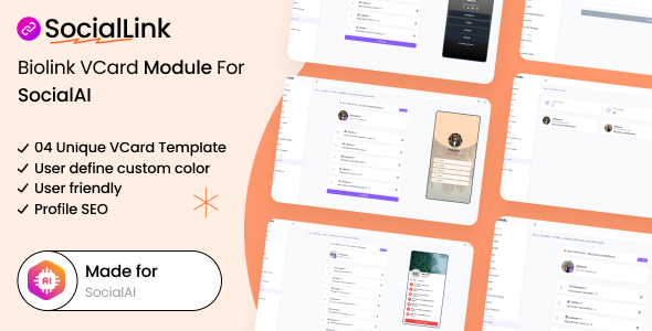 SocialLink – Biolink VCard Module For SocialAI