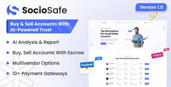 SocioSafe – Buy  Sell Accounts With AI-Powered Trust